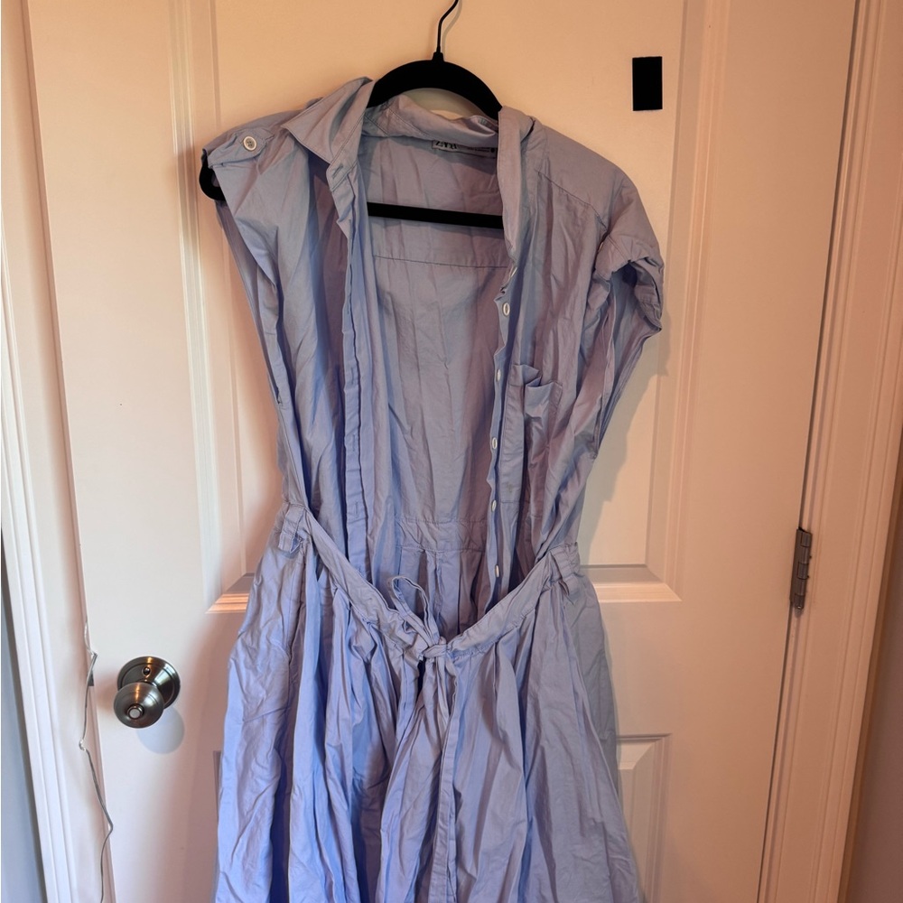 Zara Light Blue Midi Dress